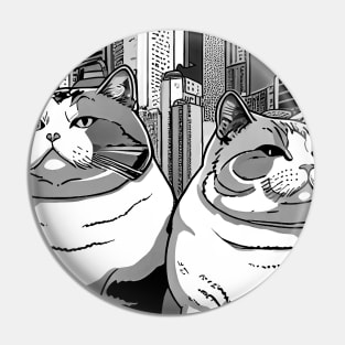 Father and Mother Cat Pin