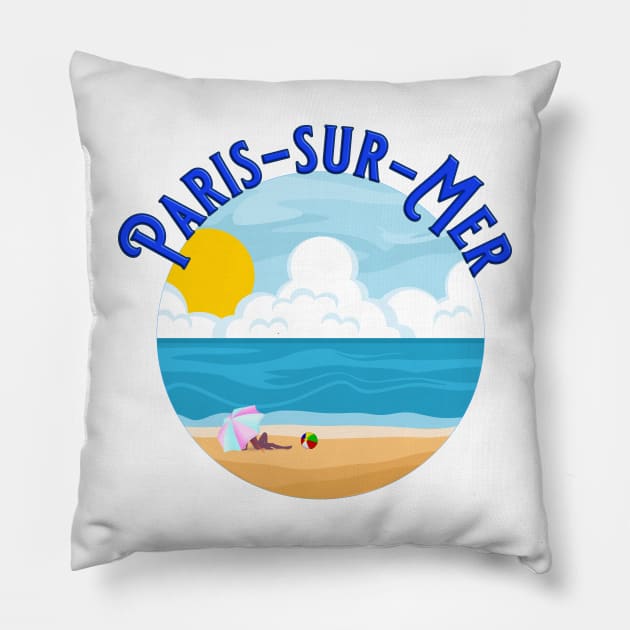 Paris-Sur-Mer Pillow by Miozoto_Design