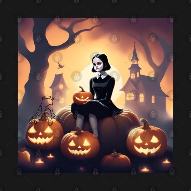 Wednesday Addams Pumpkin by blaurensharp00@gmail.com