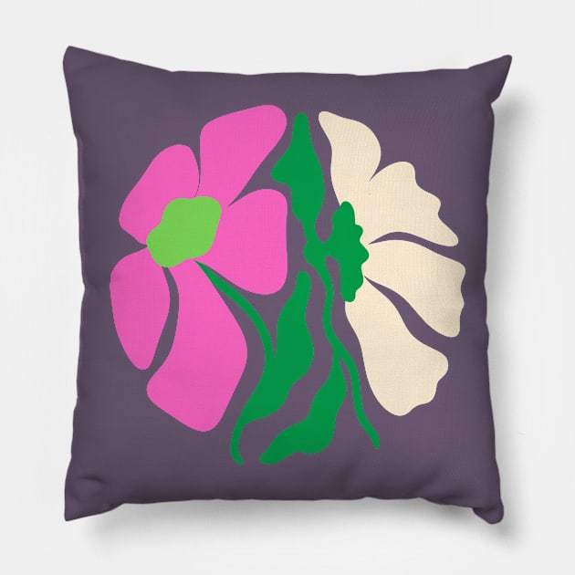 Beautiful Summer Floral Illustration Art T-shirt Pillow by Royal Tings