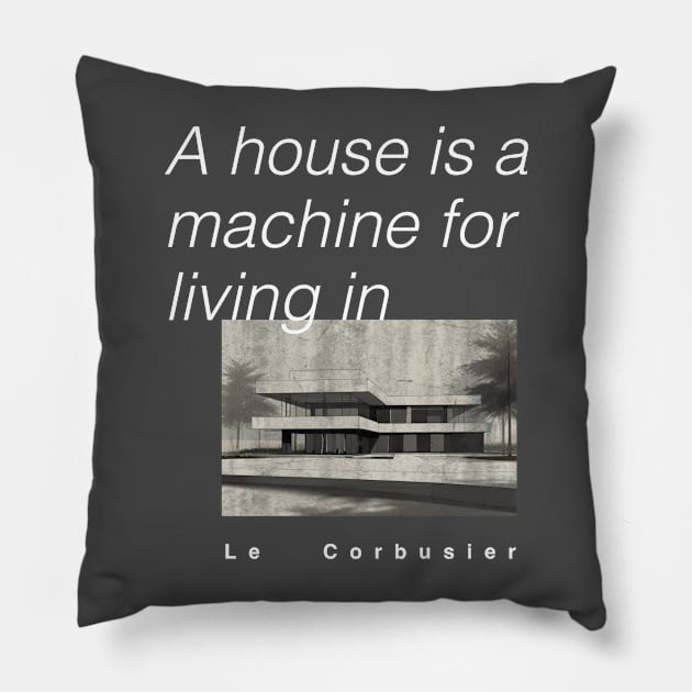 Le Corbusier Inspired Apparel: Architectural Elegance Personified! Pillow by Chill Studio