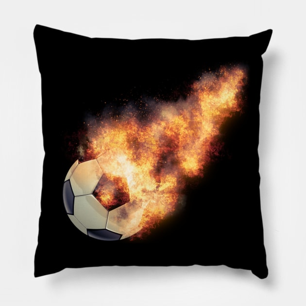Flaming Soccerball Pillow by Ratherkool