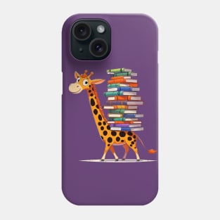 funny giraffe love books Phone Case