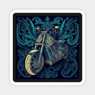 Hand Drawn Chopper Motorcycle Magnet