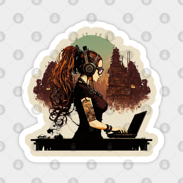 Steampunk Coder - A fusion of old and new technology Magnet by SMCLN