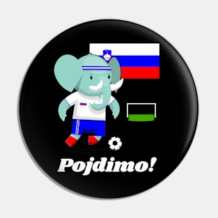 ⚽ Slovenia Football, Elephant Scores a Goal, Pojdimo! Team Spirit Pin