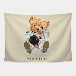 Cute bear design "Dream mission" Tapestry