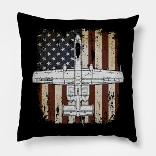 A-10 Warthog Thunderbolt US Aircraft Plane USAF Airplane America flag Pillow