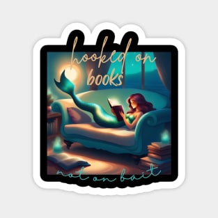Hooked on Books, Not on Bait tee Magnet
