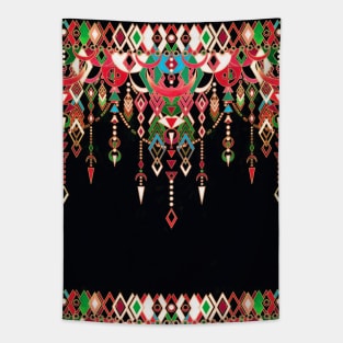Modern Deco in Red and Black Tapestry
