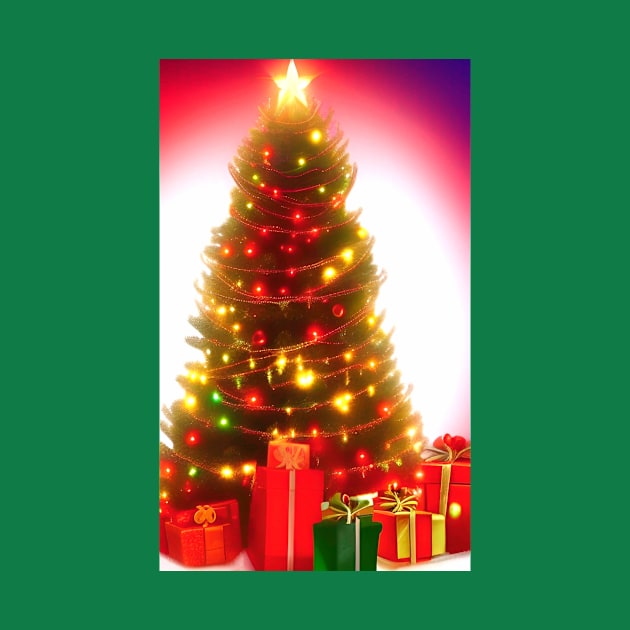 Christmas Gifts Under the Tree by CreDigi Art