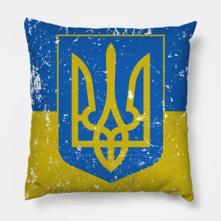 Ukrainian Coat of Arms Flag Art Pillow