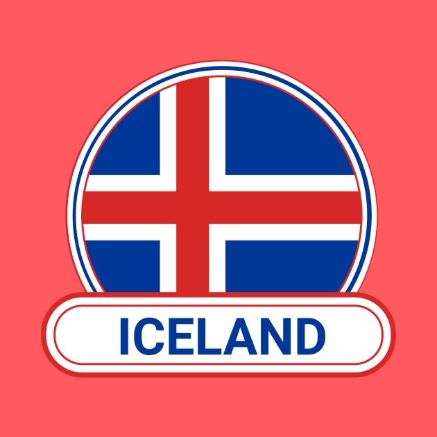 Iceland Country Badge - Iceland Flag by Yesteeyear