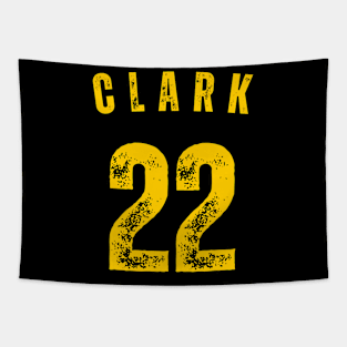 Clark Yellow Distressed Jersey Number 22 Tapestry