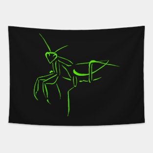 Green Praying Mantis Graffiti Tapestry