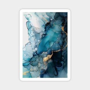 Aqua Splash - Abstract Alcohol Ink Art Magnet