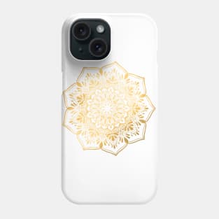 Golden Mandala Meditation Henna Inspired Buddhism Radiate Positivity Radiate Flower Geometric Design Indian Morrocan Yoga tshirt wall art phone case Phone Case