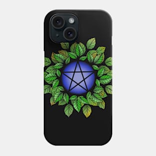 Leafy Blue Pentagram T-Shirt Phone Case