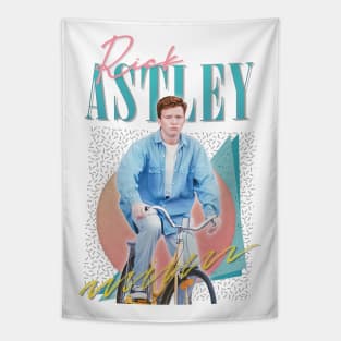 Rick Astley -- 80s Vibin' Cyclin' Aesthetic Design Tapestry