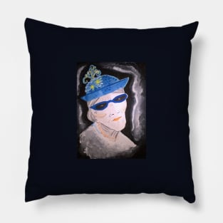 Old Lady with Hat Pillow