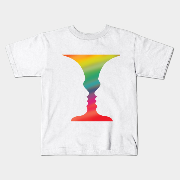 Gestalt Rubin Vase Double Vision Illusion Kids T Shirt