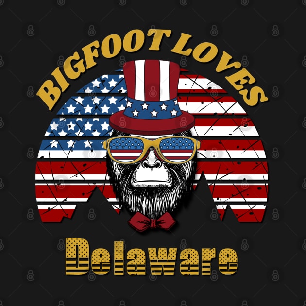 Bigfoot loves America and Delaware by Scovel Design Shop