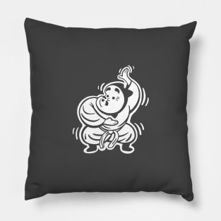 Hyottoko funny Dance. Japanese traditional art and culture Pillow