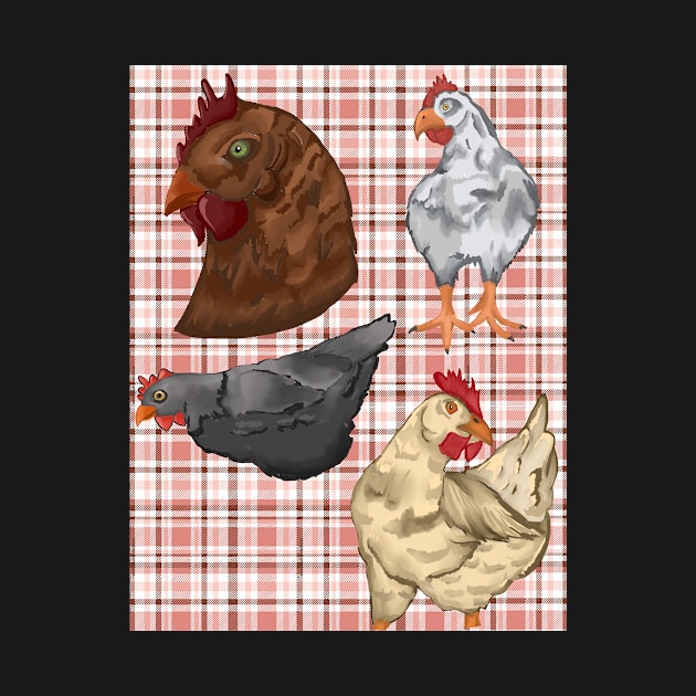 Chickens on Plaid by BrittaniRose