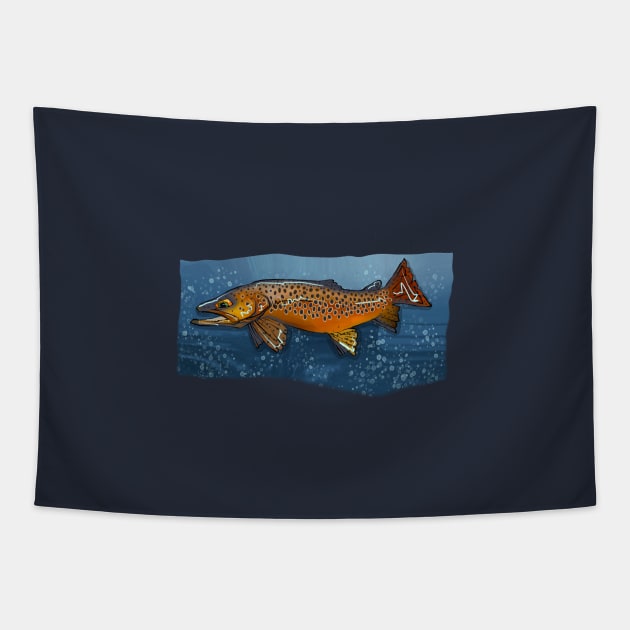 Brown Trout II Tapestry by MikaelJenei