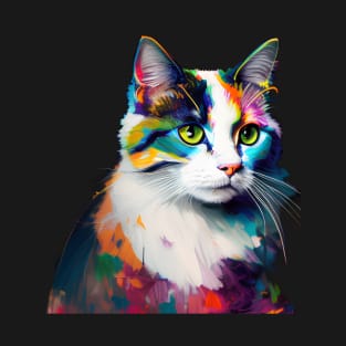 Colorful cat painting T-Shirt