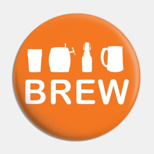 Brew Homebrewing Beer Drinker Logo Pin