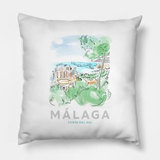 Malaga Spain Art Pillow