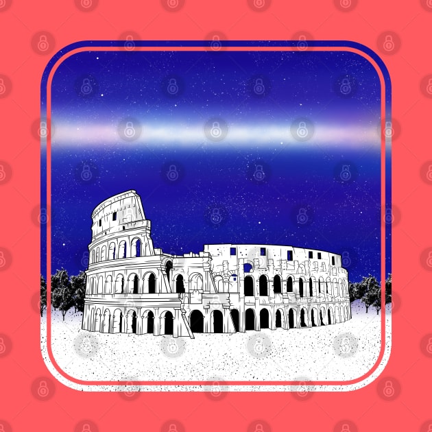 Colosseum black and white illustration by mailboxdisco