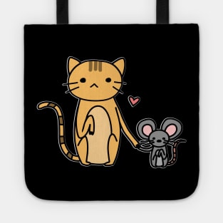 Cat and Mouse White Tote