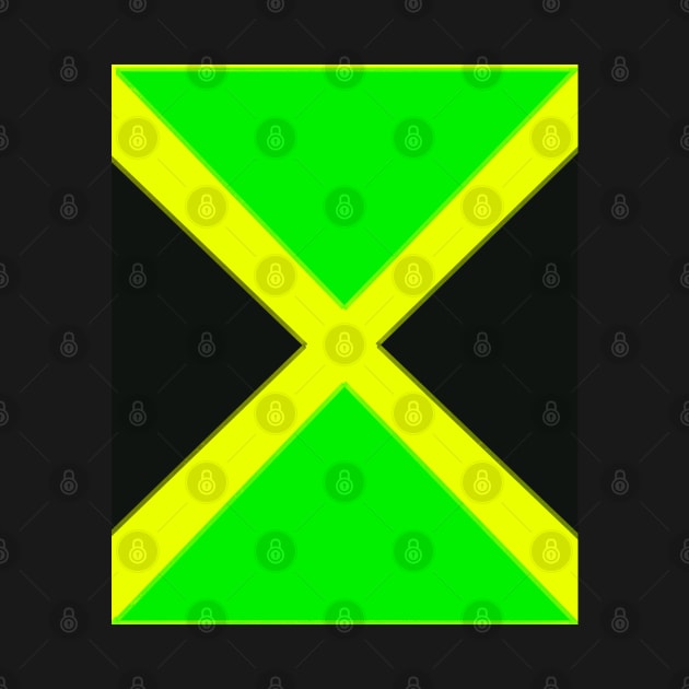 Jamaican flag black green and gold by Artonmytee