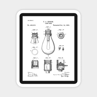 Edison Lamp Patent - New Homeowner Housewarming Decor Art - White Magnet