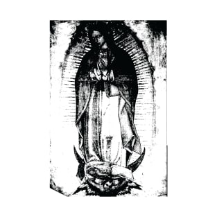 Our Lady of Guadalupe - Catholic design - Black and White T-Shirt