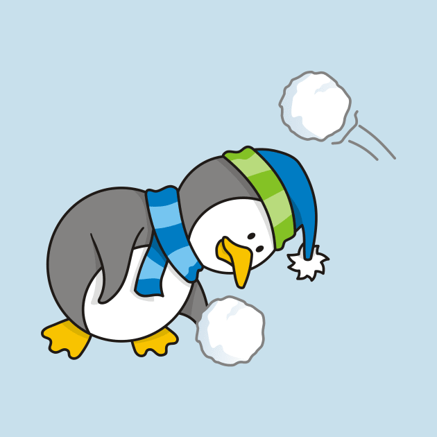 Little Penguin Getting a Snow Ball by sifis