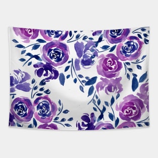 Purple Roses Pattern Tapestry