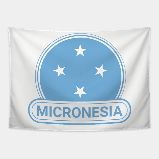 Micronesia Country Badge - Micronesia Flag Tapestry by Yesteeyear