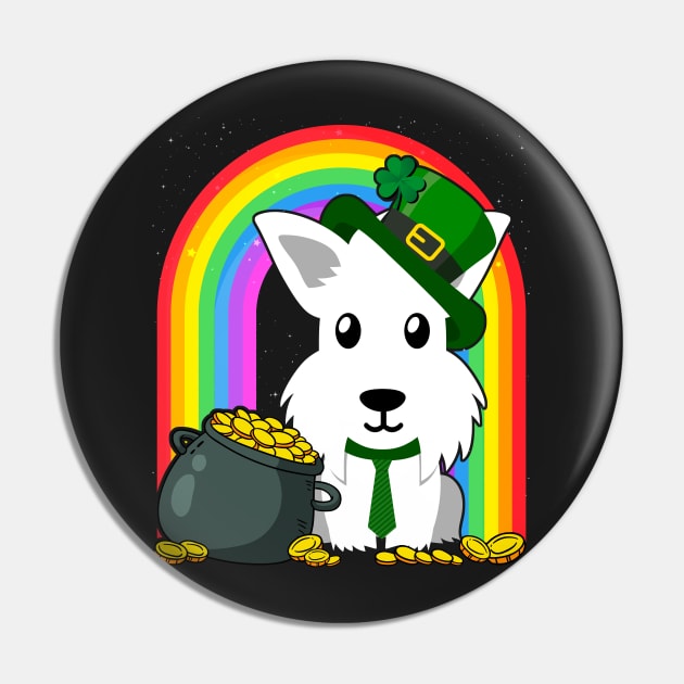 White Terrier Rainbow Irish Clover St Patrick Day Dog Gift product Pin by theodoros20