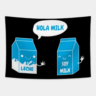 Lech and Soy Milk Funny Spanish Design Tapestry