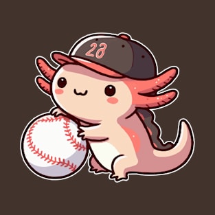 axolotl funny play baseball T-Shirt