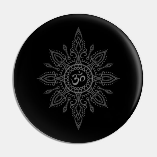 Dark Intricate Yoga Om Star Pin by jeffbartels