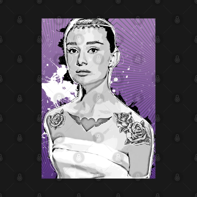 Tattooed Audrey Hepburn by Digital Canvas Ltd