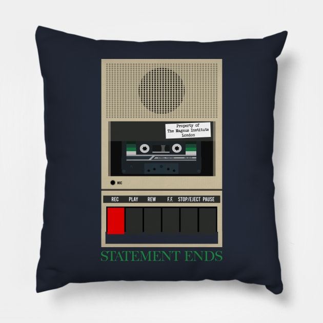 Statement Ends - Tape Recorder Pillow by Rusty Quill