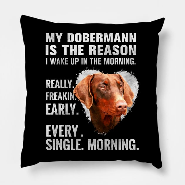 Doberman Pinscher - Dobermann Pillow by Nartissima