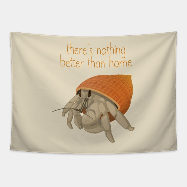 Introvert hermit crab at home in the seashell Tapestry by Tefra