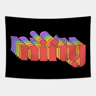 Retro slang: nifty (bright rainbow repeated letters) Tapestry