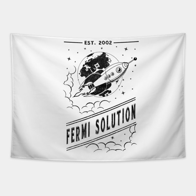 The Fermi Solution (black monochrome) Tapestry by nukular_designs